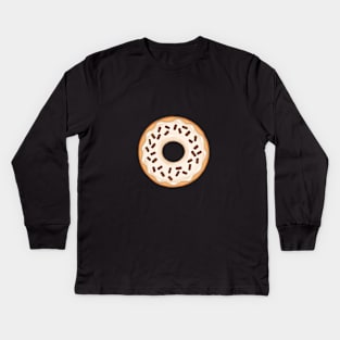 White Donut and Chocolate Sprinkles Kids Long Sleeve T-Shirt